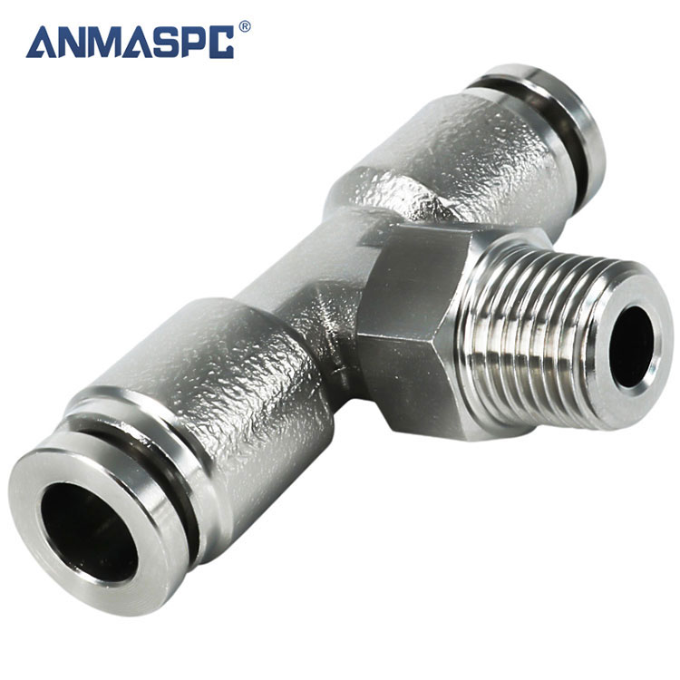 PE 316 Comhpháirteach Cruach Dhosmálta 3 Way Hose Connector